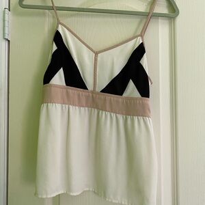 LOFT Black and White Spaghetti Strap Top